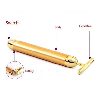 BeautyGo™ Energy Beauty Bar Electric Facial Massage Roller (24K Gold)