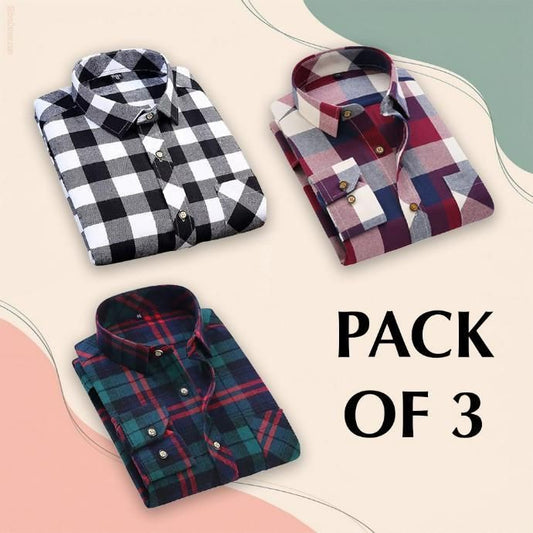 Men's Checkered Casual Shirt ( Buy 1 Get 2)